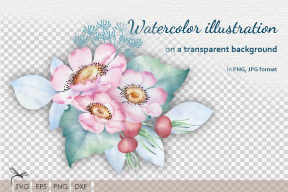 Download Watercolor Floral Illustrations Rosehip - Floral illustrations Collection