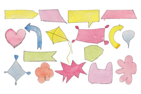 Download Different Shape Watercolor Speech Bubble - Premium Resources
