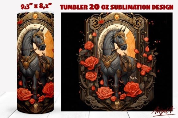 Download Horse Tumbler / Gothic Tumbler Wrap - Premium Resources