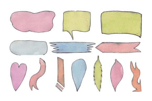Download Watercolor Blank Speech Bubble Set - Premium Resources